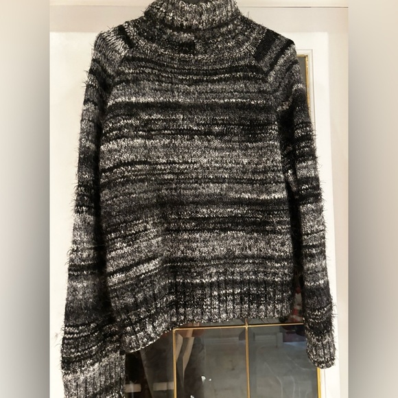 Babaton Sweaters - Banting Women's Black and Gray Striped Sweater Large